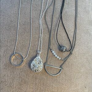 Chic Silver and Black Necklace Collection
